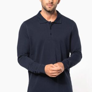 Polo piqué manches longues homme