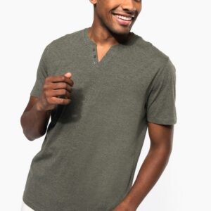 T-shirt écoresponsable henley manches courtes homme