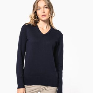 Pull col V femme