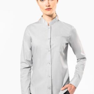 Chemise col mao manches longues femme