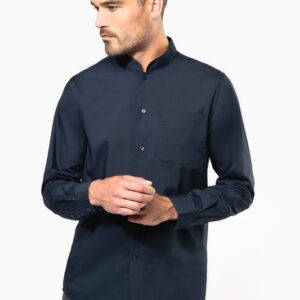 Chemise col mao manches longues