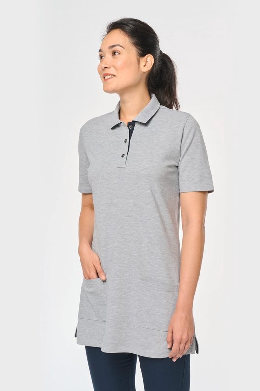 Polo long manches courtes femme