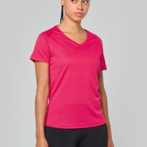T-shirt de sport manches courtes col v femme