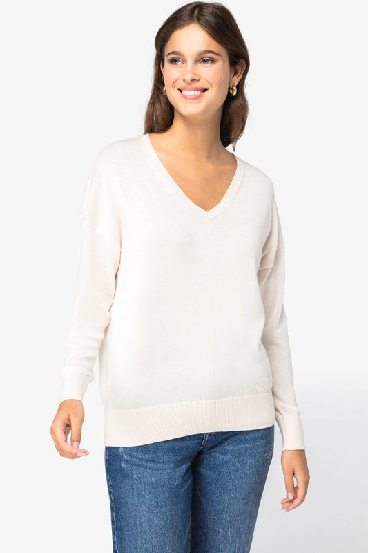 Pull écoresponsable col V en lyocell femme – Image 4