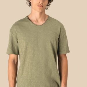 T-shirt écoresponsable col slub à épaules tombantes homme