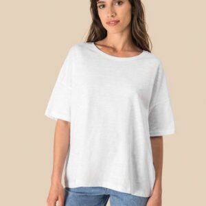 T-shirt écoresponsable slub oversize femme