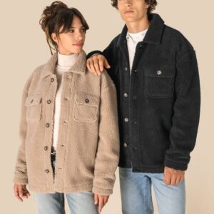 Surchemise à épaules tombantes en sherpa unisexe