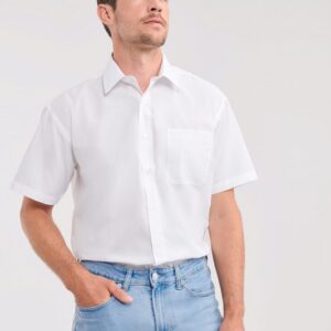 Chemise homme popeline polycoton manches courtes