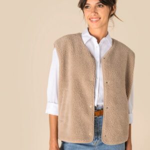 Veste sans manches en sherpa femme