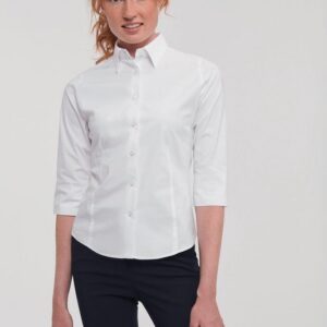 Chemise fittée femme manches 3/4