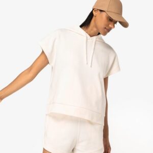 Sweat-shirt écoresponsable à capuche oversize sans manches French Terry femme