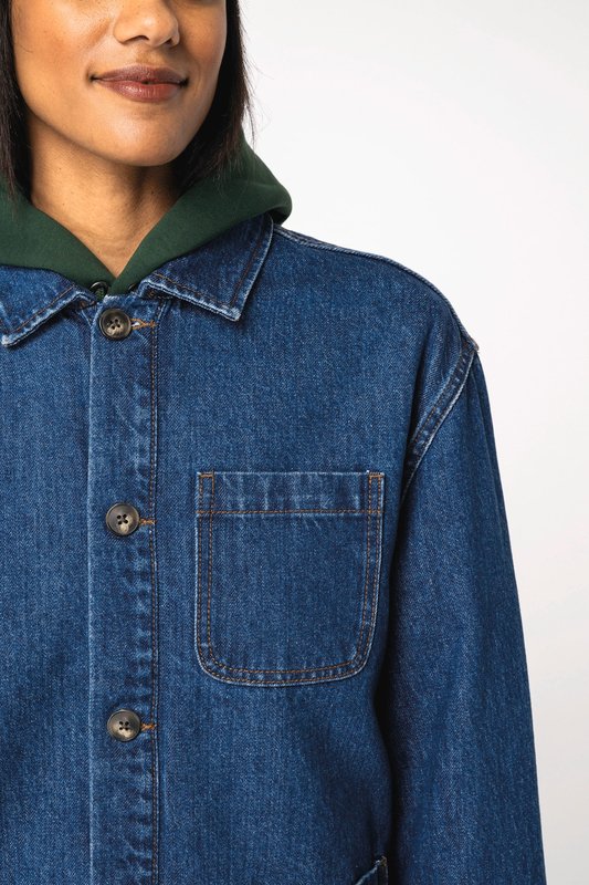 Veste en jean écoresponsable à épaules tombantes unisexe – Image 8