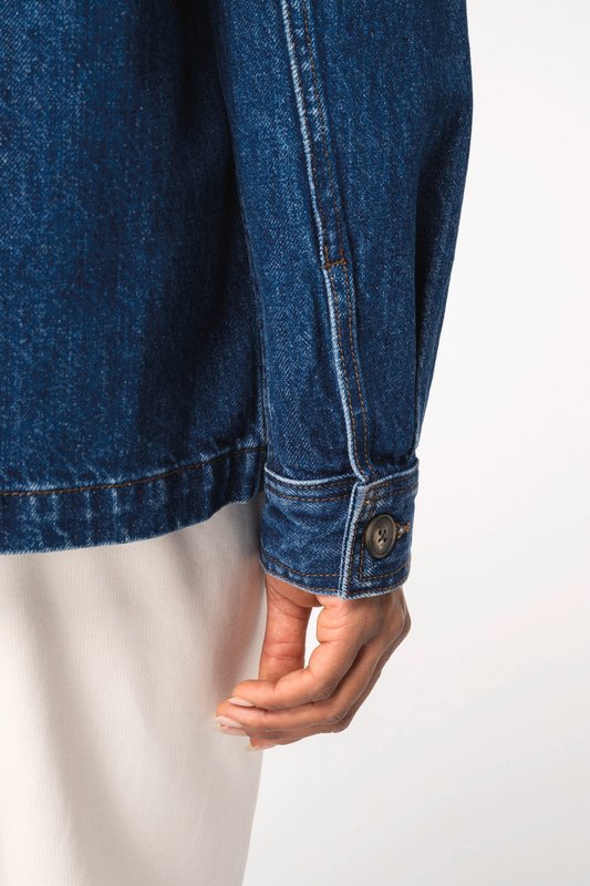 Veste en jean écoresponsable à épaules tombantes unisexe – Image 10