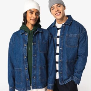 Veste en jean écoresponsable à épaules tombantes unisexe