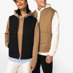 Bodywarmer rembourré en sergé écoresponsable à col teddy unisexe