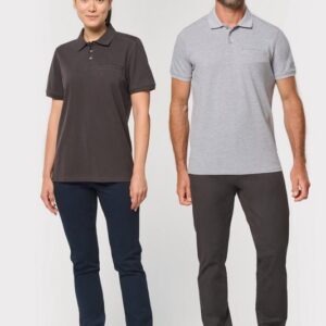 Polo unisexe écoresponsable avec poche poitrine