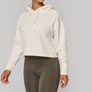 Sweat-shirt crop à capuche femme