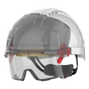 Casque de sécurité EVO® VISTAlens™ micro-visière, ventilé, avec sur-lunette integrée anti-buée, anti-rayures KN