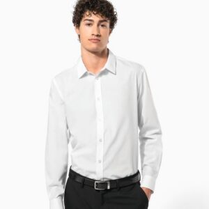 Chemise popeline polycoton sans poche entretien facile homme