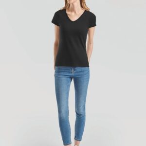 T-shirt femme col v Valueweight (61-398-0)