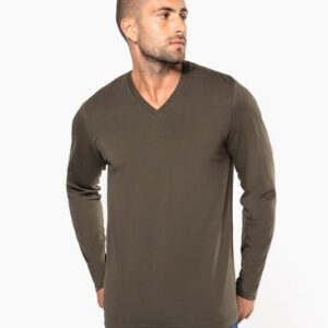 T-shirt col V manches longues