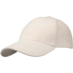 Casquette 6 panneaux de 280 g/m² Hutton en velours côtelé recyclé