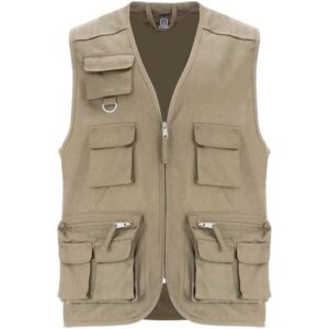 Gilet de travail multi-poches à col en V Venera de 200 g/m2