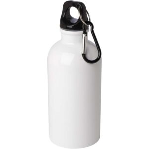 Bouteille d'eau Oregon de 400 ml simple paroi en acier recyclé certifié RCS avec mousqueton