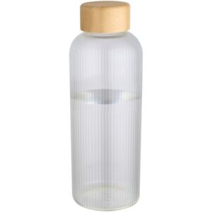 Bouteille en verre borosilicate Mirage simple paroi de 650 ml avec couvercle en bambou