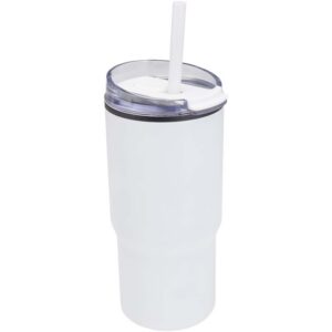Gobelet isotherme à double paroi Westin 540 ml en RCS recyclé, avec paille