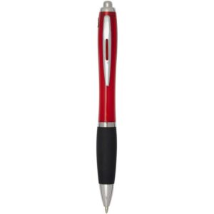 Stylo bille en plastique recyclé RCS avec corps coloré et grip noir (encre noire) Nash