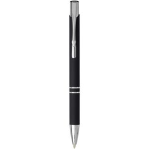 Stylo bille rétractable doux au toucher Moneta (encre noire)