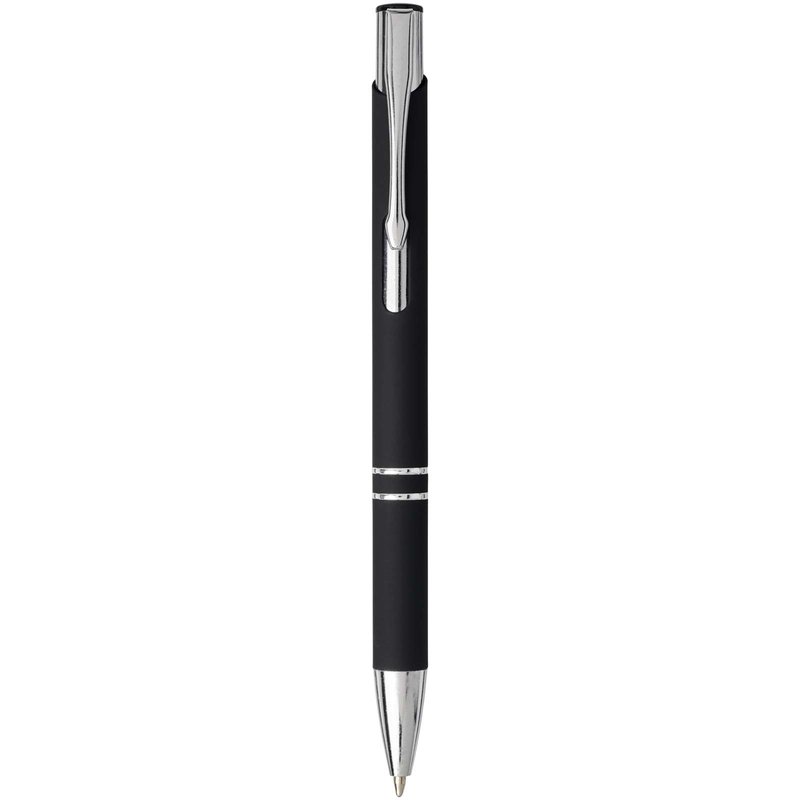Stylo bille rétractable doux au toucher Moneta (encre noire)