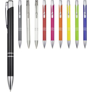 Stylo bille rétractable en aluminium Moneta (encre noire)