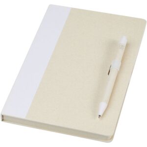 Ensemble carnet de notes format A5 et stylo bille, à partir de briques de lait recyclées, Dairy Dream