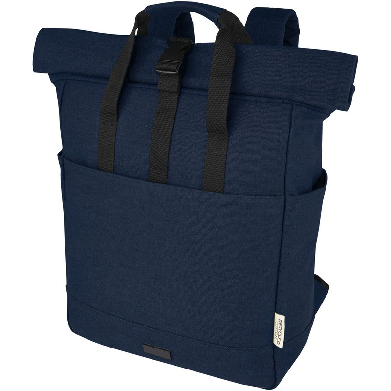 Sac à dos pour ordinateur portable Joey de 15 L en toile recyclée GRS 15 pouces avec dessus enroulable