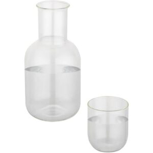 Ensemble carafe et tasse en verre Amelie en finition mate