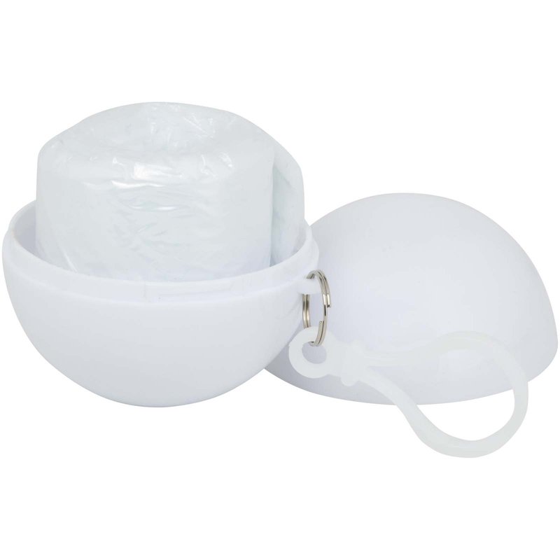 Poncho anti-brouillard dans un étui rond en plastique avec mousqueton